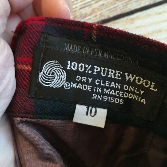 VINTAGE CASUAL CORNER PURE WOOL CULOTTES IN PLAID - Picture 2 of 8